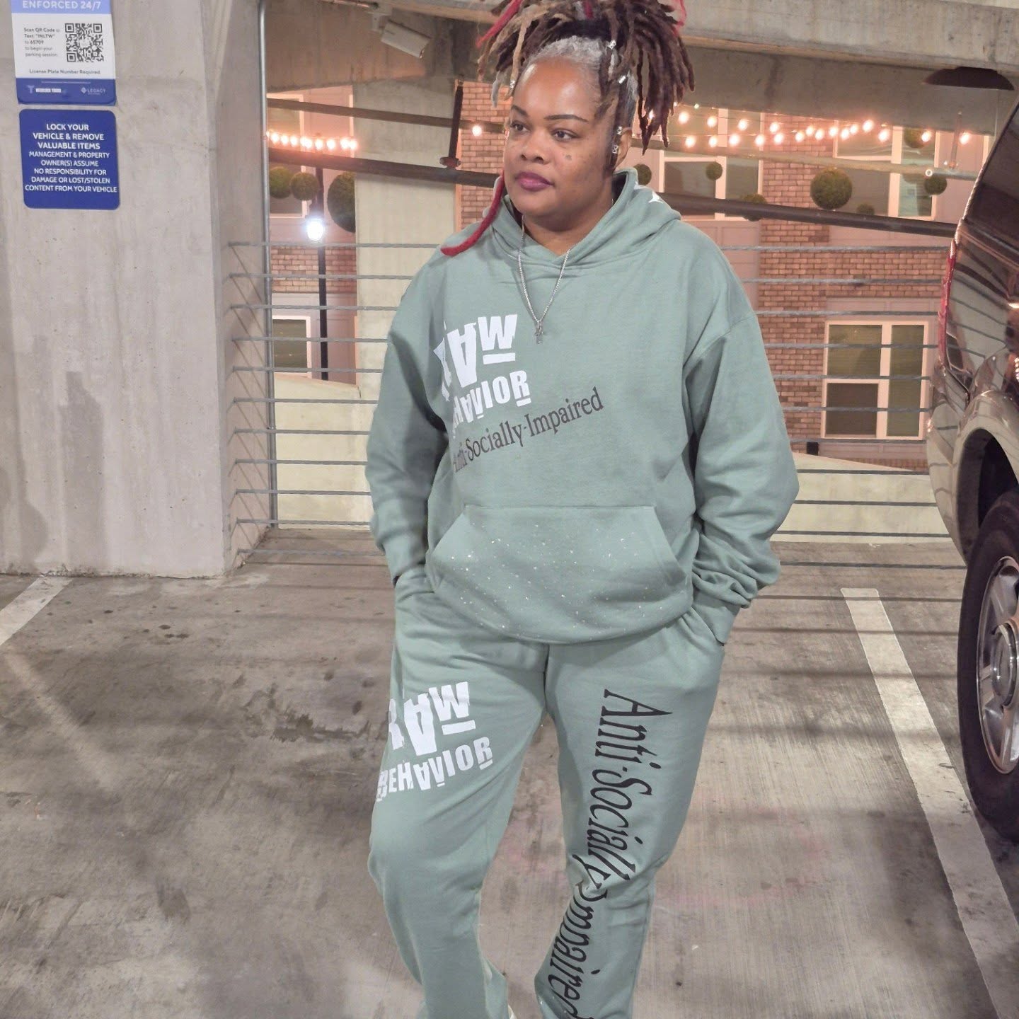 2pc Anti-Socially-Impaired Heavy Weight Boyfriend Hoodie Set