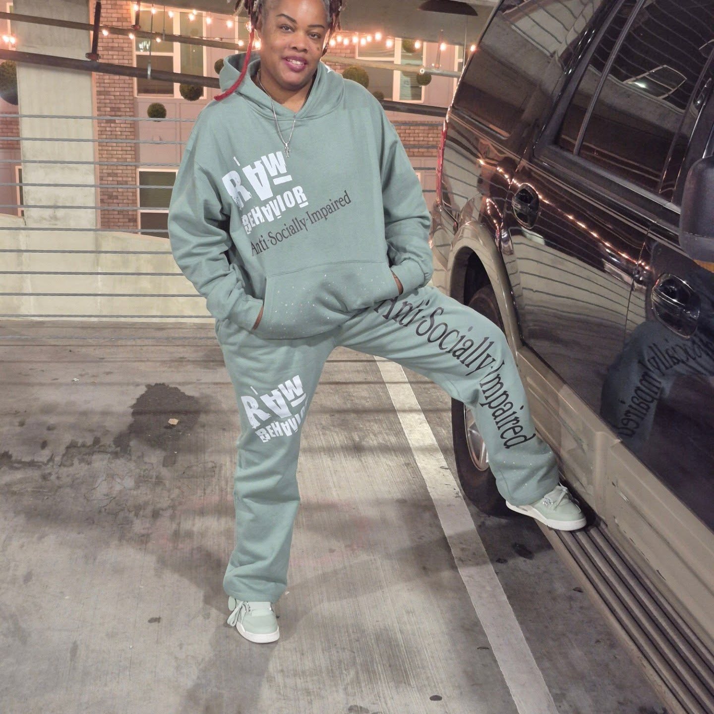 2pc Anti-Socially-Impaired Heavy Weight Boyfriend Hoodie Set