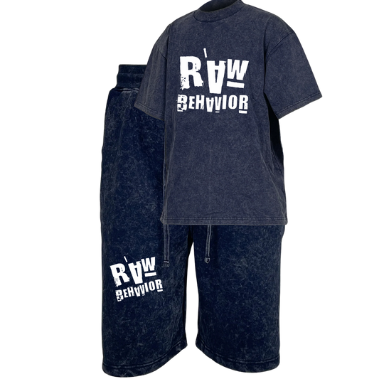 Acid Wash 2pc Men Short Set